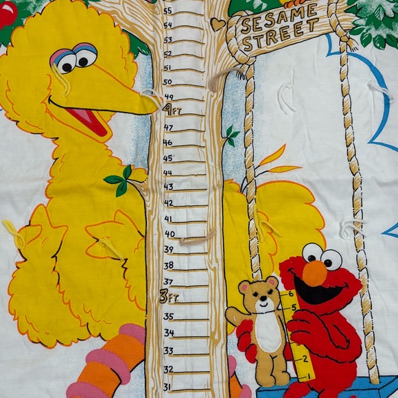 Vintage Spectrix Fabrics Sesame Street Big Bird and Elmo Growth Chart - Picture 3 of 4